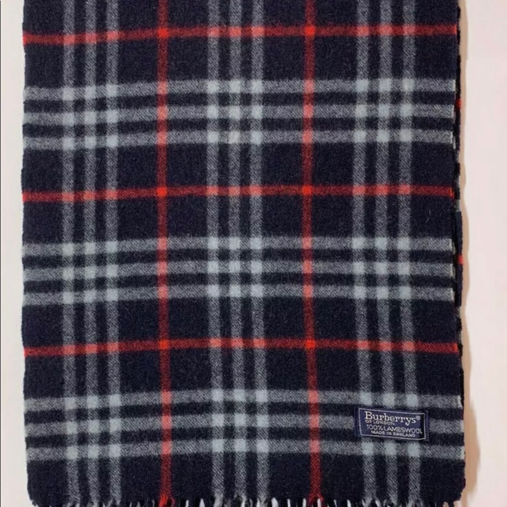 🎉HP🎉100% Authentic large Unisex Vintage Burberry 100%Wool Scarf - Picture 3 of 4